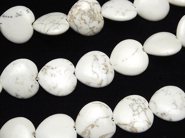 [Video]Magnesite Vertical Hole Heart 19x20x6mm 1strand beads (aprx.14inch/35cm)