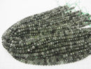 High Quality! Actinolite in Quartz AA ++ Faceted Button Rondelle 6 x 6 x 4 mm half or 1 strand beads (aprx.15 inch / 38 cm)