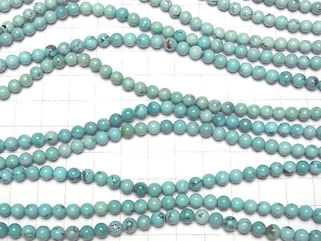 Blue Turquoise AAA - Round 5 mm 1/4 or 1strand beads (aprx. 15 inch / 38 cm)