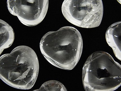 Crystal Quartz, Heart, Undrilled Gemstone Beads
