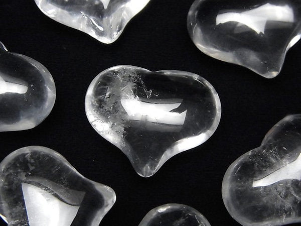 Crystal Quartz, Heart, Undrilled (No Hole) Gemstone Beads