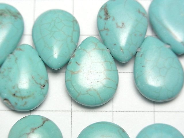 [Video]Magnesite Turquoise Pear shape 18x13mm 1strand beads (aprx.11inch/28cm)