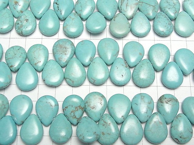 [Video]Magnesite Turquoise Pear shape 18x13mm 1strand beads (aprx.11inch/28cm)