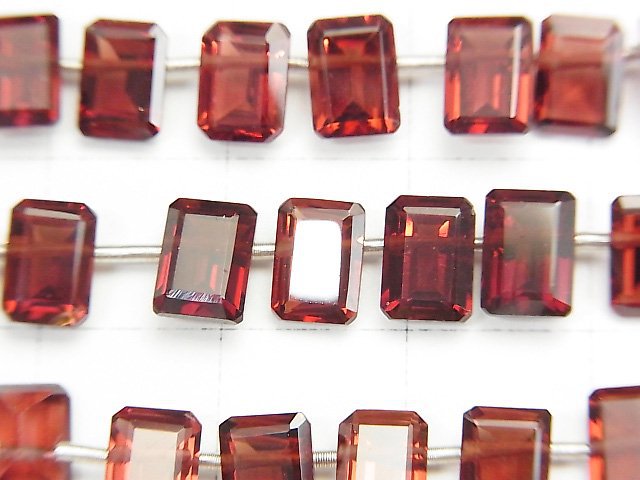 [Video] High Quality Mozambique Garnet AAA Rectangle Faceted 7x5x3mm half or 1strand (28pcs)