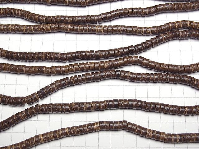 1strand $2.19! Coconut Tube 7 x 7 x 3 mm Brown 1 strand beads (aprx.22 inch / 54 cm)