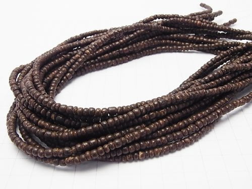 1strand $1.79! Coconut Rondelle 4 x 4 x 2 mm Brown 1 strand beads (aprx.15 inch / 36 cm)