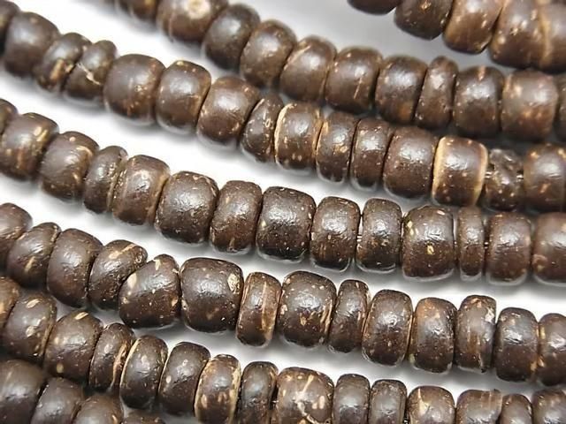 Coconut Rondelle, Brown, 5x5x3mm, 1strand beads (approx. 15 inches/36 cm)