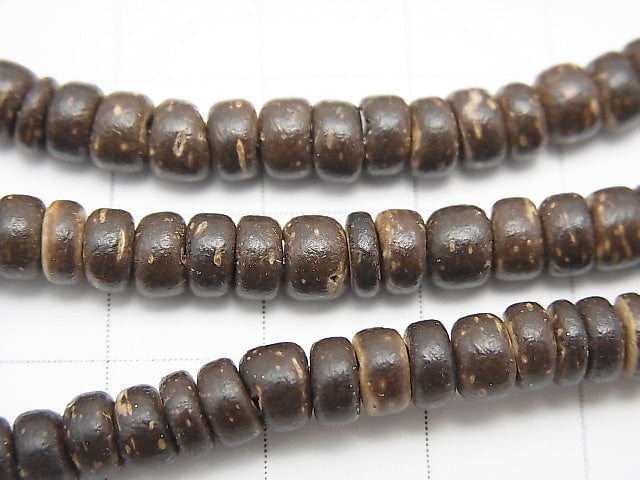 Coconut Rondelle 5x5x3mm Brown 1strand beads (aprx.15inch/36cm)