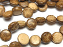 Coconut Coin 8x8mm Brown 1strand beads (aprx.15inch/38cm)