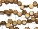Coconut Coin 8x8mm Brown 1strand beads (aprx.15inch/38cm)