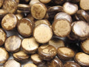 Coconut Coin 10x10mm Brown 1strand beads (aprx.15inch/38cm)