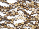 Coconut Coin 10x10mm Brown 1strand beads (aprx.15inch/38cm)
