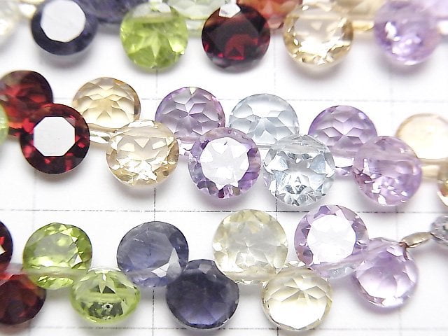 [Video]High Quality Mixed Stone AAA Round Faceted 6x6mm half or 1strand beads (aprx.4inch/9cm)