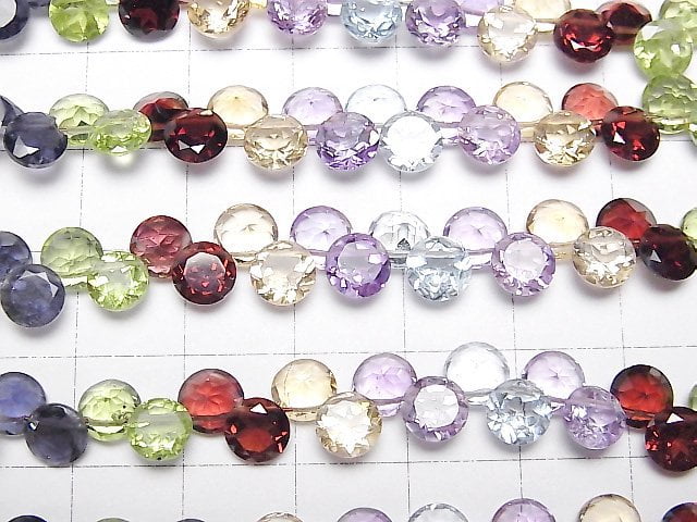 [Video]High Quality Mixed Stone AAA Round Faceted 6x6mm half or 1strand beads (aprx.4inch/9cm)