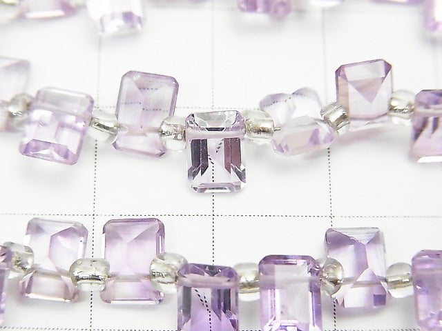 [Video] High Quality Pink Amethyst AAA rectangle Faceted 7 x 5 mm half or 1 strand beads (aprx.7 inch / 18 cm)