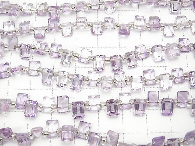 [Video] High Quality Pink Amethyst AAA rectangle Faceted 7 x 5 mm half or 1 strand beads (aprx.7 inch / 18 cm)