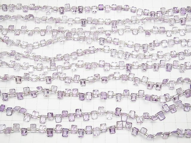 [Video] High Quality Pink Amethyst AAA rectangle Faceted 7 x 5 mm half or 1 strand beads (aprx.7 inch / 18 cm)