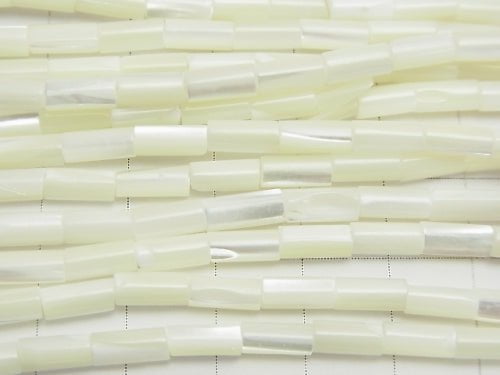 Mother of Pearl MOP White Tube 8x4x4mm 1strand beads (aprx.15inch/38cm)