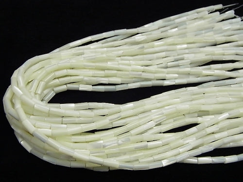 1strand $3.79! Mother of Pearl MOP Tube 8 x 4 x 4 mm White 1 strand beads (aprx.15 inch / 38 cm)