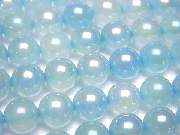 [Video] Flash, Blue Color Chalcedony Round 8mm 1strand beads (aprx.15inch / 36cm)