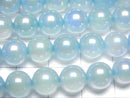 [Video] Flash, Blue Color Chalcedony Round 8mm 1strand beads (aprx.15inch / 36cm)
