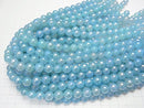 Flash, blue color Chalcedony Round 10mm half or 1strand beads (aprx.15inch / 36cm)