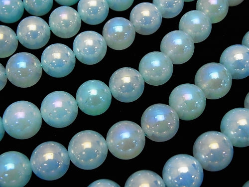 Flash, Blue Color Chalcedony Round 12mm half or 1strand beads (aprx.15inch / 36cm)