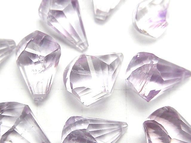 [Video] High Quality Rose Amethyst AA++ Drop Multiple Facets Faceted Briolette 3pcs