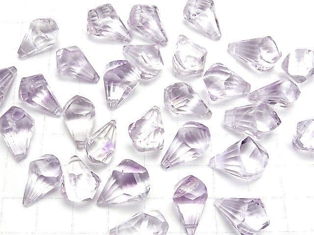 [Video] High Quality Rose Amethyst AA++ Drop Multiple Facets Faceted Briolette 3pcs