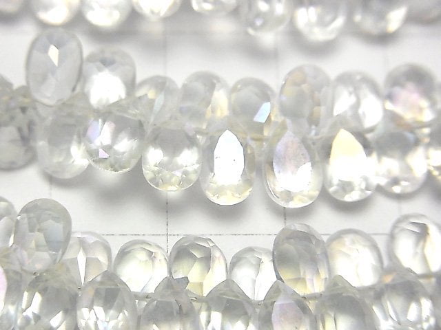 [Video] Aqua Crystal AAA Pear shape  Faceted 8x5x4 1/4 or 1strand beads (aprx.7inch/18cm)