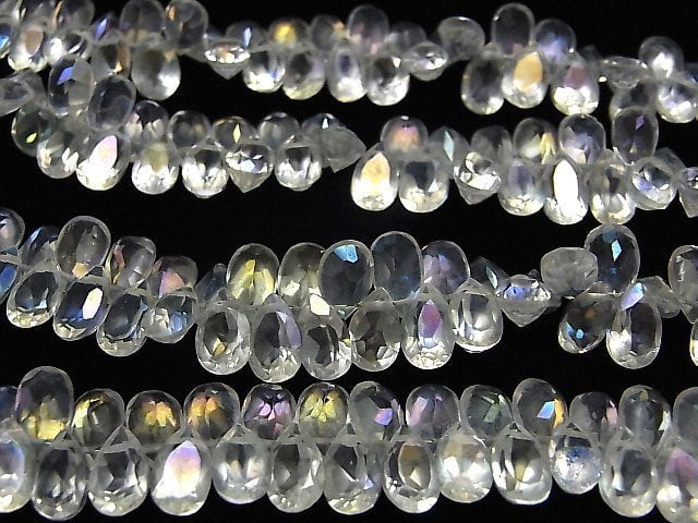 [Video] Aqua Crystal AAA Pear shape  Faceted 8x5x4 1/4 or 1strand beads (aprx.7inch/18cm)