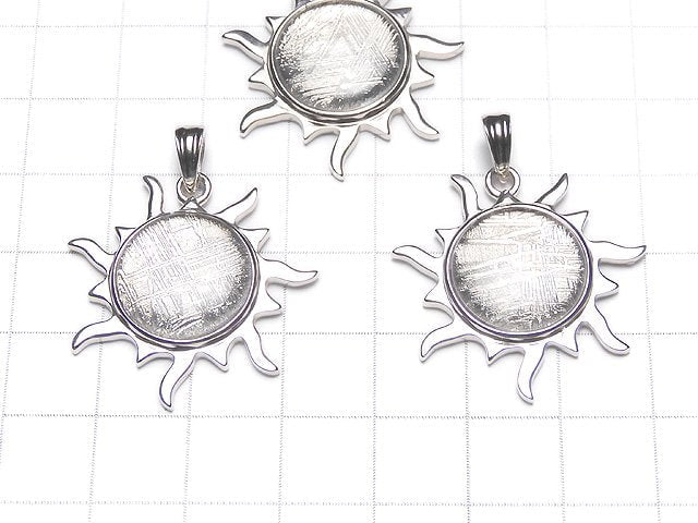 Meteorite (Muonionalusta) Sun 27x28mm Pendant Silver925