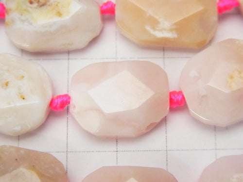 Pink Opal AA Flat Faceted Nugget half or 1strand beads (aprx.14inch / 34 cm)