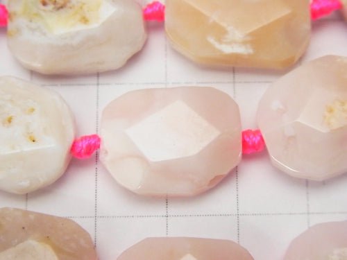 Pink Opal AA Flat Faceted Nugget half or 1strand beads (aprx.14inch / 34 cm)