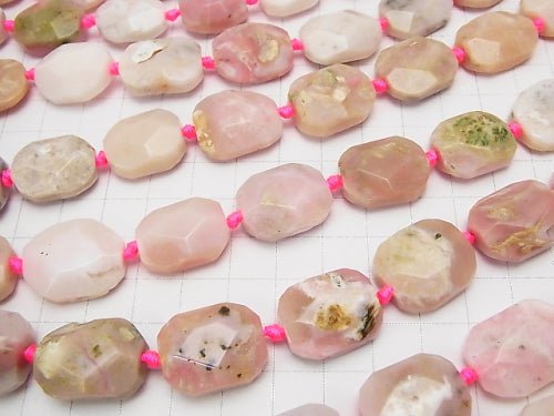 Pink Opal AA Flat Faceted Nugget half or 1strand beads (aprx.14inch / 34 cm)