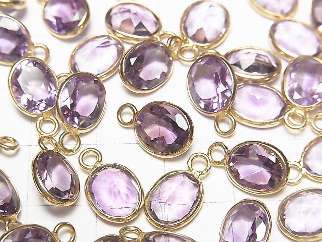 [Video] High Quality Amethyst AAA Bezel Setting Oval Faceted 10x8mm 18KGP 4pcs