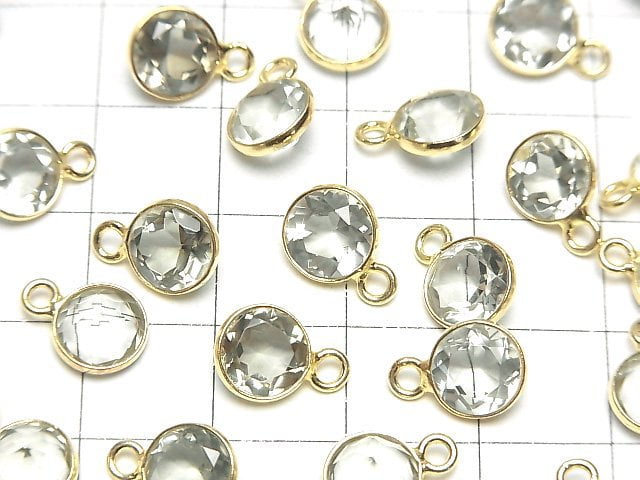 [Video]High Quality Green Amethyst AAA Bezel Setting Round Faceted 8x8mm 18KGP 5pcs