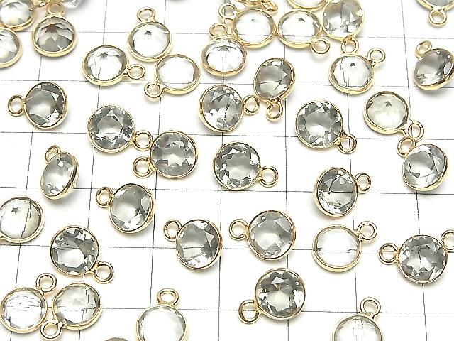 [Video] High Quality Green Amethyst AAA Bezel Setting Round Faceted 8x8mm 18KGP 1pc