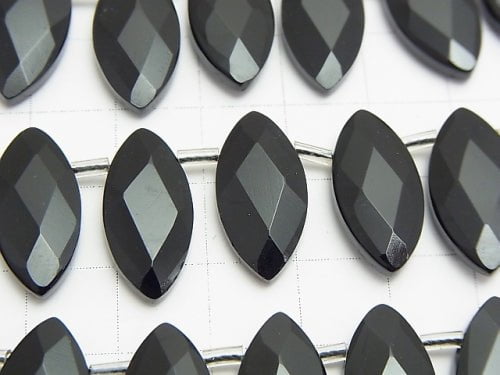 Onyx  Faceted Marquise 20x10x4mm half or 1strand beads (aprx.15inch/38cm)