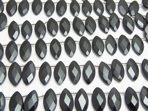 Onyx  Faceted Marquise 20x10x4mm half or 1strand beads (aprx.15inch/38cm)