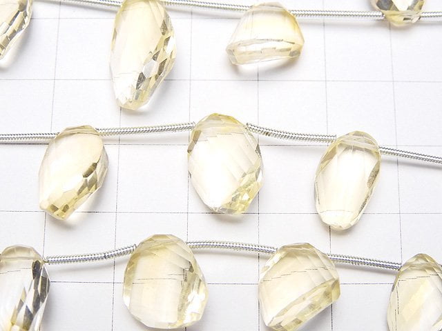 [Video] High Quality Citrine AAA Oval-Nugget Faceted Twist 1strand (8pcs)