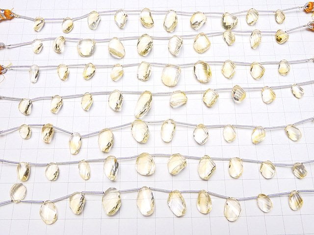 [Video] High Quality Citrine AAA Oval-Nugget Faceted Twist 1strand (8pcs)