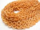 Orange Aventurine Coin (donut) 15 x 15 x 4 mm half or 1 strand beads (aprx.15 inch / 37 cm)