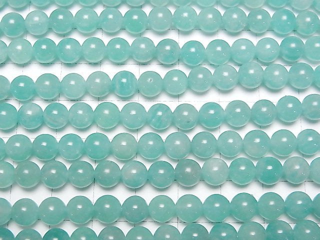 [Video]Amazonite AA+ Round 6mm 1strand beads (aprx.15inch/37cm)