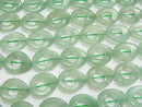 Green Aventurine Twist Pear shape (Donut) 18 x 15 x 4 mm half or 1 strand beads (aprx.15 inch / 36 cm)