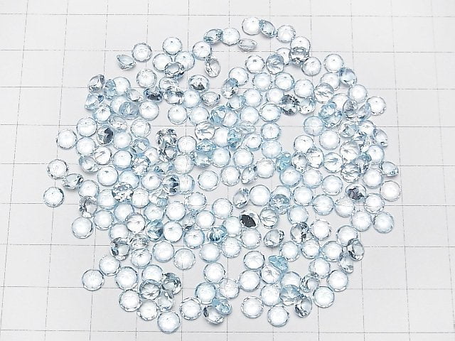 [Video]High Quality Sky Blue Topaz AAA Loose stone Round Faceted 5x5mm 10pcs