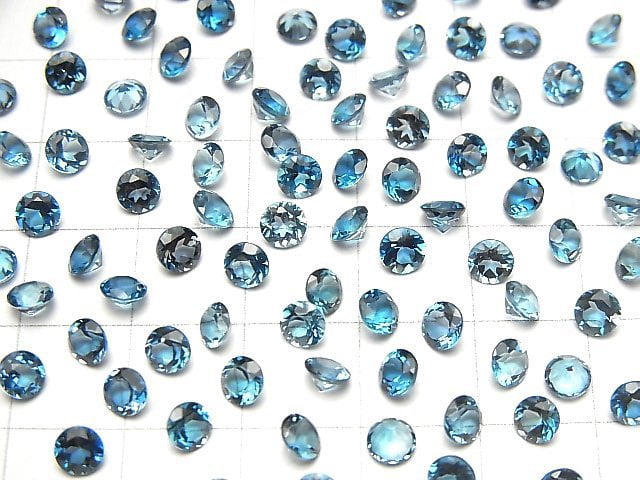 [Video]High Quality London Blue Topaz AAA Loose stone Round Faceted 4x4mm 5pcs