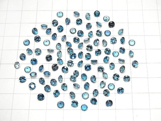 [Video]High Quality London Blue Topaz AAA Loose stone Round Faceted 4x4mm 5pcs