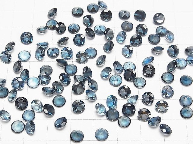 [Video]High Quality London Blue Topaz AAA Loose stone Round Faceted 6x6mm 3pcs