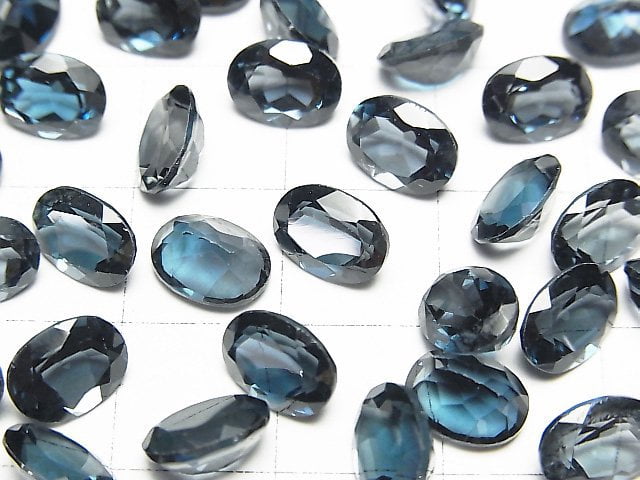 [Video] High Quality London Blue Topaz AAA Undrilled Oval Faceted 8x6mm 2pcs